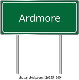 Ardmore, Alabama, road sign green vector illustration, road table, USA city