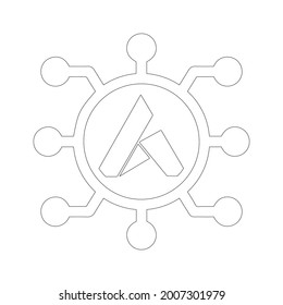 Ardor bitcoin crypto currency icon (Outline Vector illustration)