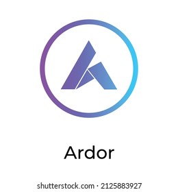 Ardor Crypto Currency coin icon. ARDR coin symbol. Crypto Currency vector icon. Flat Vector illustration - Vector