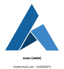 Ardor crypto currency with symbol ARDR. Crypto logo vector illustration for stickers, icon, badges, labels and emblem designs.