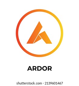 Ardor Cryptocurrency coin icon. ARDR coin symbol. Cryptocurrency vector icon. Flat Vector illustration - Vector