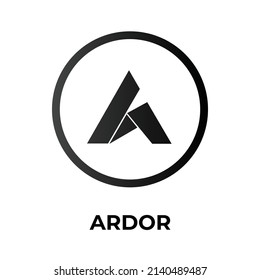 Ardor Cryptocurrency coin icon. ARDR coin symbol. Cryptocurrency vector icon. Flat Vector illustration - Vector