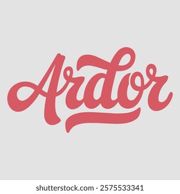 Ardor script text typography valentine vector  transparent background