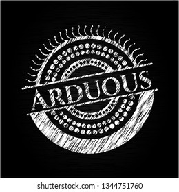 Arduous on chalkboard