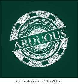 Arduous on chalkboard. Vector Illustration. Detailed.