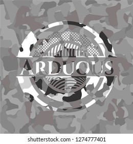 Arduous on grey camouflaged texture