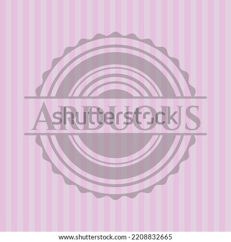Arduous retro pink emblem. Flat design. 