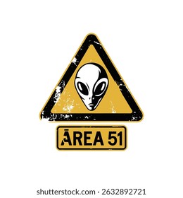 Area 51, design, alien head warning sign vector icon