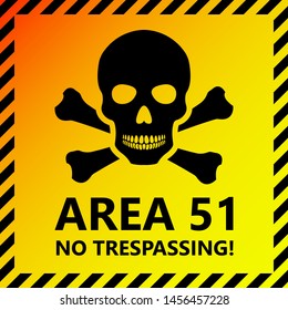 Area 51 Sign No Trespassing Illustration