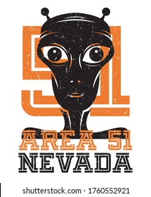 Area 51 UFO activity area sign or symbol, vector illustration