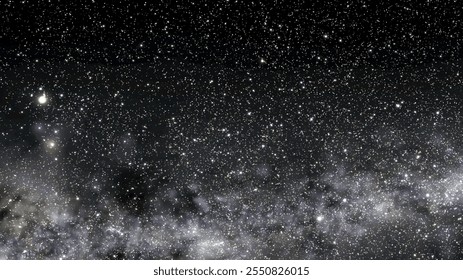 A área de uma bela seção do céu noturno com muitas estrelas.