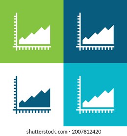 Area Chart Flat four color minimal icon set
