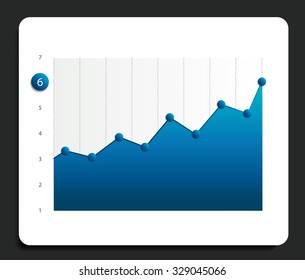 Area chart, graph. Simply color editable. Infographics elements.