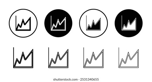 Area Chart Icon Black and white outline vector