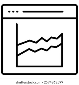 Area Chart Icon Element For Design