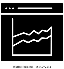 Area Chart Icon Element For Design