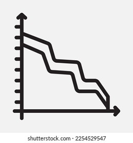Area chart icon in outline style, use for website mobile app presentation