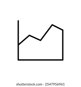 Vetor de Contorno de Ícone de Gráfico de Área para Interface do Usuário da Web