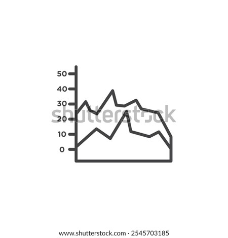 Area Chart Icon Symbol mark in filled style