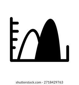 Flächendiagramm-Symbol, Vektorsymbol-Entwurfsgrafik