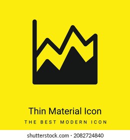Gráfico de área icono de material amarillo brillante mínimo