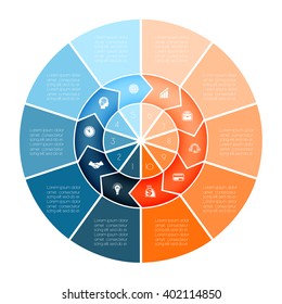  Area chart ring chart pie chart Template  Infographic numbered ten position