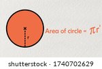 Area of circle on paper texture vector illustration.
Area of circle equals pi times radius squared in mathematics