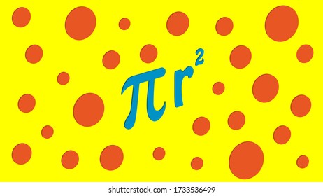 Bereich der Kreisvektordarstellung auf gelbem Hintergrund.
In der Mathematik Bereich des Kreises ist pi mal Radius quadriert.