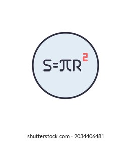 Area of a Circle vector Mathematics concept modern icon or symbol