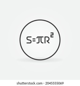Area of a Circle vector Mathematics concept icon or sign in outline style