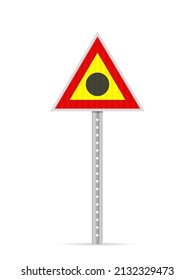 Area with concentrations road sign on a white background. Vector illustration.