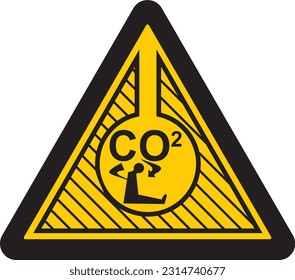 area confinada, poco flujo de aire, muevase con cuidado, alto nivel de co2, señal, simbolo, precaución, confined area, low airflow, move with caution, high co2 level, signal, symbol, caution