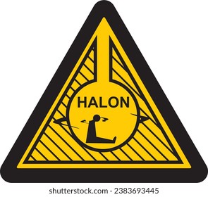 precaución, area confinada, poco flujo de aire, muevase con cuidado, alto nivel de halon, señal, simbolo, precaución, confined area, low airflow, move with caution, high halon level, sign, symbol