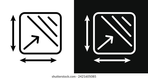 Area and Dimension Icon Set. Vector Illustration