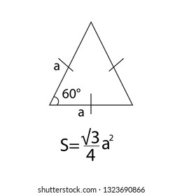 Area of an equilateral triangle formula sign