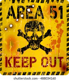area fifty one sign, restricted area sign.website icon Vector