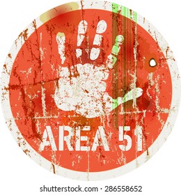 area fifty one warning sign, vector illustration