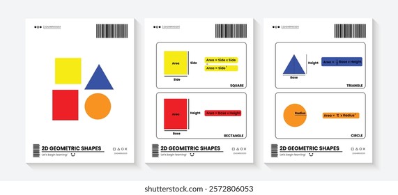 The area formula of 2D geometric shapes that can be used as displays