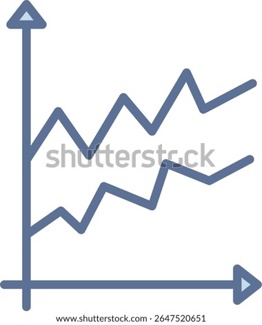 Area Graph Filled Blue Tone Icon