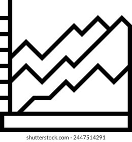 area graph icon. Thin linear style design isolated on white background