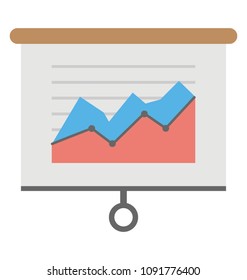 
Area graph on a projection screen for presentation
