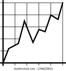 Area graph. Vector outline icon.