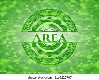 Area green emblem with mosaic background