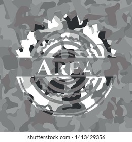 Area grey camo emblem. Vector Illustration.