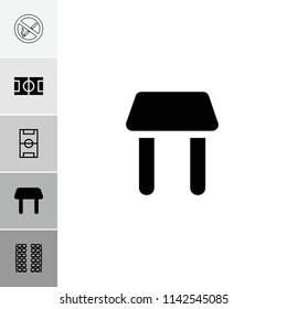 Area icon. collection of 6 area filled and outline icons such as table, plane seats, football pitch. editable area icons for web and mobile.