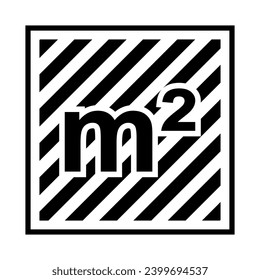 Area icon, square meter area measurement value size meter squared