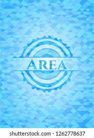 Area light blue emblem with mosaic background