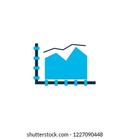Area line chart icon colored symbol. Premium quality isolated graph element in trendy style.