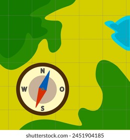 area map compass. Vector illustration.