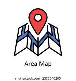 Area Map Filled Outline Icon Design illustration. Map and Navigation Symbol on White background EPS 10 File